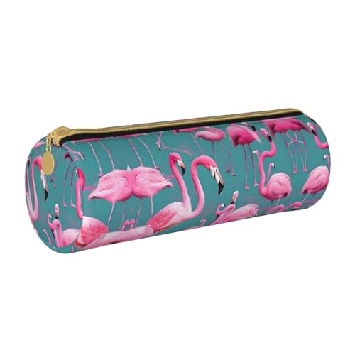 WXZYFP Ein Schwarm Flamingo-Federmäppchen, umweltfreundliches Federmäppchen aus genarbtem Leder, leicht und tragbar, geeignet für den täglichen Gebrauch. von WXZYFP