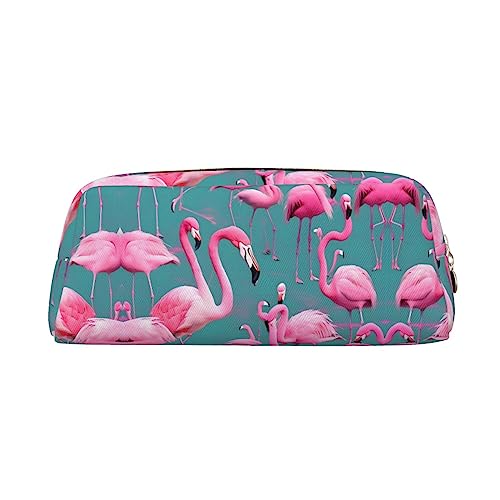 WXZYFP Ein Schwarm Flamingos. Das Federmäppchen besteht aus gekreuztem Leder (PVC), Futter aus 100 % Polyester und Vollsiebdruck von WXZYFP