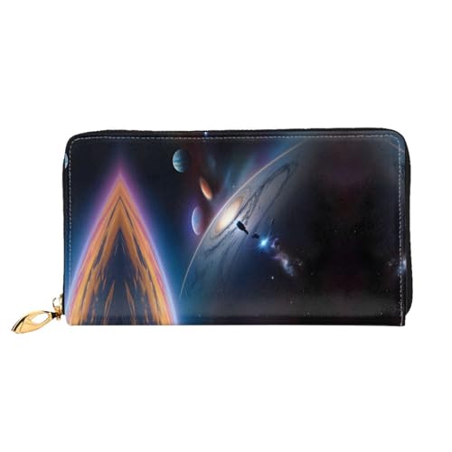 WXZYFP Eine faszinierende lange Geldbörse aus Leder, doppelseitiger Druck, Mikrofaser-Leder-Material, Unisex, wasserdicht und langlebig von WXZYFP
