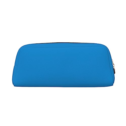 WXZYFP Einfarbig. Blau. Das Federmäppchen ist aus genarbtem Leder (PVC), Futter aus 100 % Polyester und Vollsiebdruck von WXZYFP