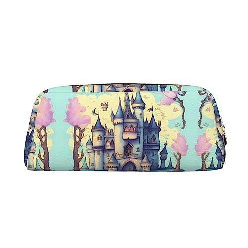 WXZYFP Fairytale Castle: Das Federmäppchen besteht aus quernarbigem Leder (PVC), Futter aus 100 % Polyester und Vollsiebdruck von WXZYFP