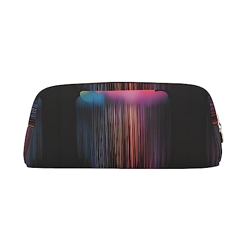 WXZYFP Farbenfroher Regenbogen-Regen. Das Federmäppchen ist aus genarbtem Leder (PVC), 100 % Polyester-Futter und Vollsiebdruck von WXZYFP