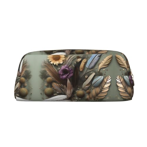 WXZYFP Federblume: Das Federmäppchen ist aus quernarbigem Leder (PVC), Futter aus 100 % Polyester und Vollsiebdruck von WXZYFP