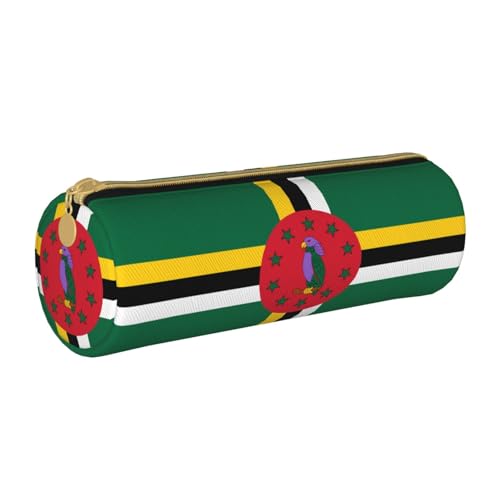 WXZYFP Federmäppchen mit Flagge des Commonwealth of Dominica. Umweltfreundliches Federmäppchen aus genarbtem Leder, leicht und tragbar, geeignet für den täglichen Gebrauch. von WXZYFP