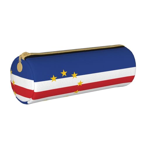WXZYFP Federmäppchen mit Flagge von Kap Verde, umweltfreundliches Kreuznarbenleder, leicht und tragbar, geeignet für den täglichen Gebrauch. von WXZYFP
