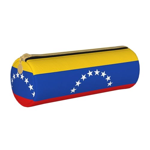 WXZYFP Federmäppchen mit Flagge von Venezuela. Umweltfreundliches gekreuztes Leder-Federmäppchen, leicht und tragbar, geeignet für den täglichen Gebrauch. von WXZYFP