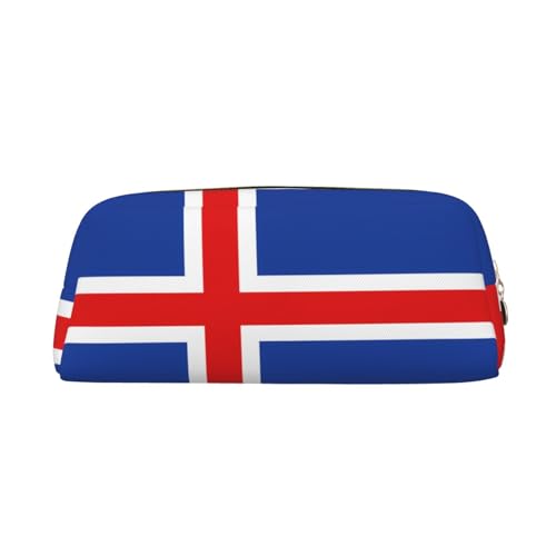 WXZYFP Flagge Islands: Das Federmäppchen besteht aus gekreuztem Leder (PVC), Futter aus 100 % Polyester und Vollsiebdruck von WXZYFP