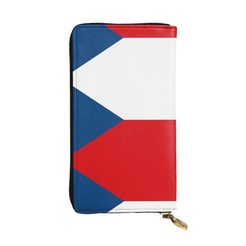 WXZYFP Flagge der Tschechischen Republik doppelseitig bedrucktes Leder lange Geldbörse Unisex 12 Kreditkartenfächer 3 Bargeldfächer von WXZYFP