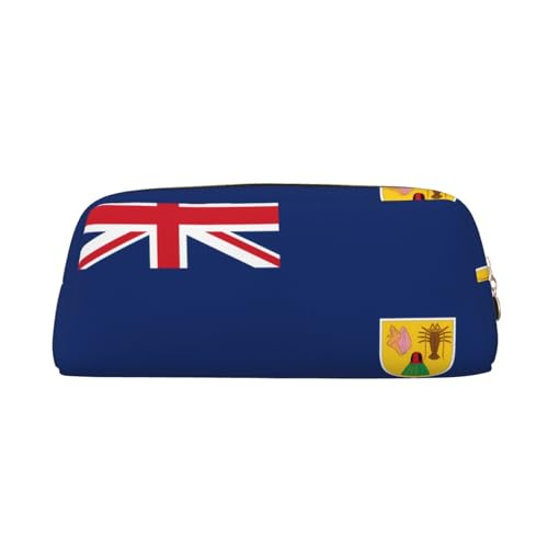WXZYFP Flagge der Turks- und Caicosinseln. Das Federmäppchen besteht aus gekreuztem Leder (PVC), Futter aus 100 % Polyester und Vollsiebdruck von WXZYFP