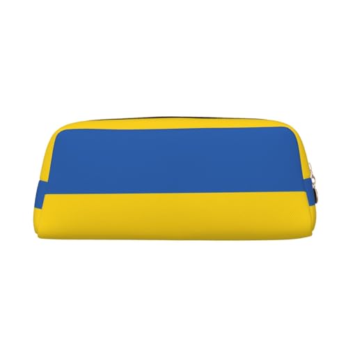 WXZYFP Flagge der Ukraine. Das Federmäppchen besteht aus gekreuztem Leder (PVC), Futter aus 100 % Polyester und Vollsiebdruck von WXZYFP