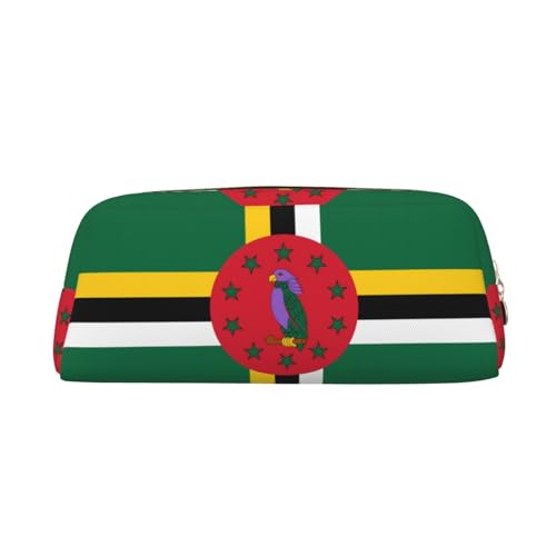 WXZYFP Flagge des Commonwealth of Dominica. Das Federmäppchen besteht aus Kreuznarbenleder (PVC), Futter aus 100 % Polyester und Vollsiebdruck von WXZYFP