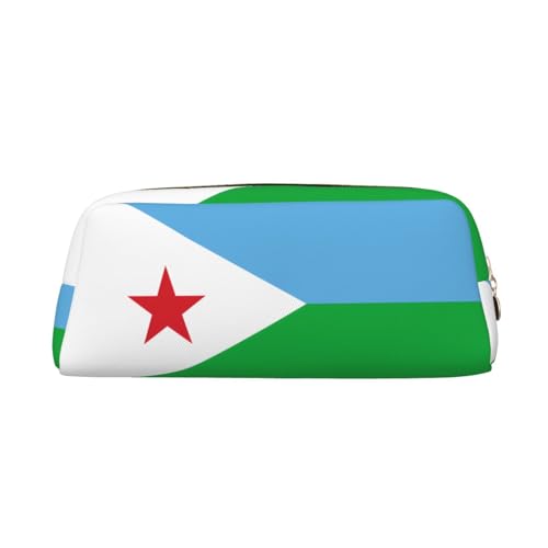 WXZYFP Flagge von Dschibuti. Das Federmäppchen besteht aus gekreuztem Leder (PVC), Futter aus 100 % Polyester und Vollsiebdruck von WXZYFP