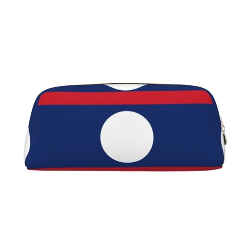 WXZYFP Flagge von Laos. Das Federmäppchen besteht aus quernarbigem Leder (PVC), Futter aus 100 % Polyester und Vollsiebdruck von WXZYFP