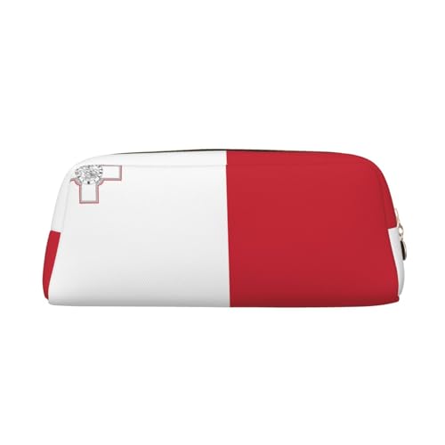 WXZYFP Flagge von Malta. Das Federmäppchen besteht aus gekreuztem Leder (PVC), Futter aus 100 % Polyester und Vollsiebdruck von WXZYFP