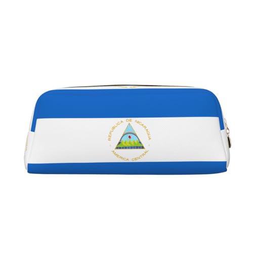 WXZYFP Flagge von Nicaragua. Das Federmäppchen besteht aus quernarbigem Leder (PVC), Futter aus 100 % Polyester und Vollsiebdruck von WXZYFP