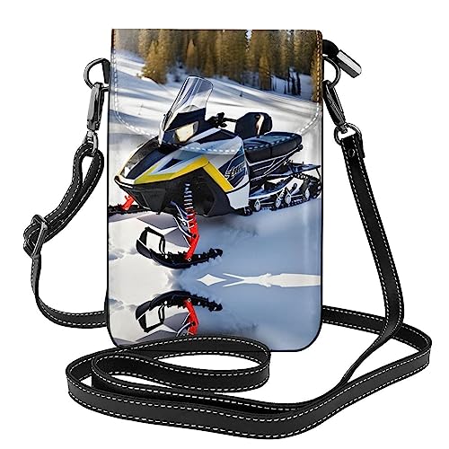 WXZYFP Fortschrittliche Schneemobil-Leder-Umhängetasche, Flip-Handytasche, Mikrofaser-PU-Leder, geeignet für den täglichen Gebrauch von WXZYFP