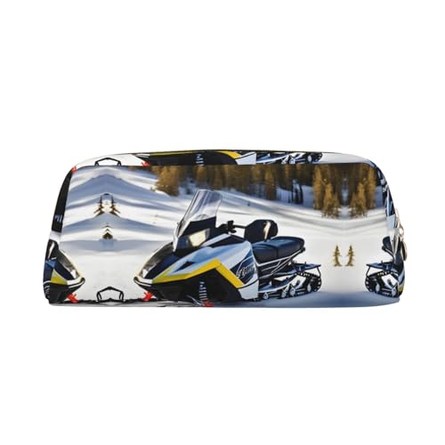 WXZYFP Fortschrittliches Schneemobil Das Federmäppchen besteht aus quernarbigem Leder (PVC), 100 % Polyester-Futter und Vollsiebdruck von WXZYFP