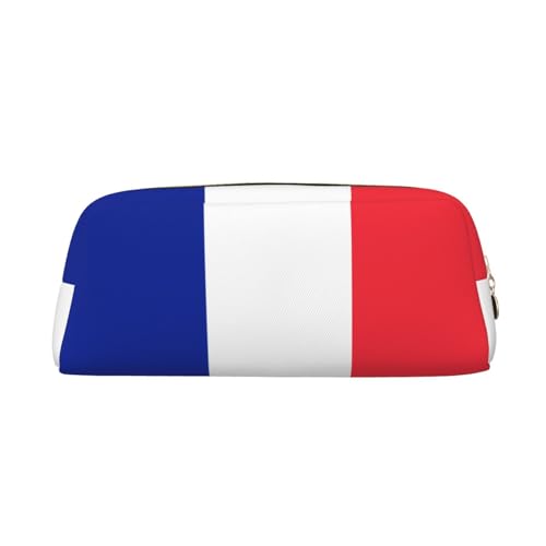 WXZYFP Französische Flagge. Das Federmäppchen besteht aus quernarbigem Leder (PVC), Futter aus 100 % Polyester und Vollsiebdruck von WXZYFP