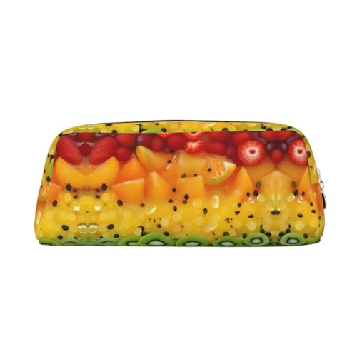 WXZYFP Frisches Obst. Das Federmäppchen besteht aus quernarbigem Leder (PVC), Futter aus 100 % Polyester und Vollsiebdruck von WXZYFP
