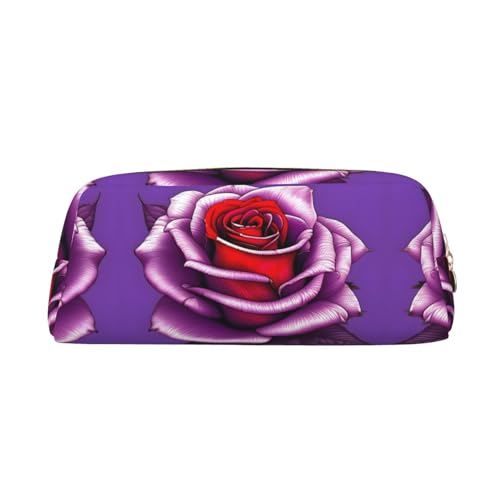WXZYFP Fuchsia Rose Das Federmäppchen ist aus quernarbigem Leder (PVC), Futter aus 100 % Polyester und Vollsiebdruck von WXZYFP