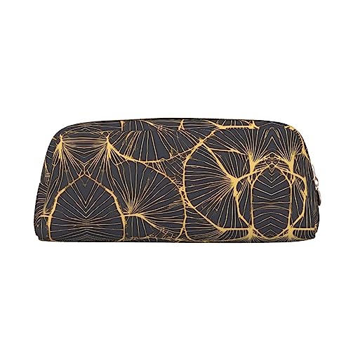 WXZYFP Golden Leaf: Das Federmäppchen besteht aus quernarbigem Leder (PVC), Futter aus 100 % Polyester und Vollsiebdruck von WXZYFP