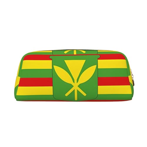 WXZYFP Hawaiianische Flagge. Das Federmäppchen besteht aus gekreuztem Leder (PVC), Futter aus 100 % Polyester und Vollsiebdruck von WXZYFP