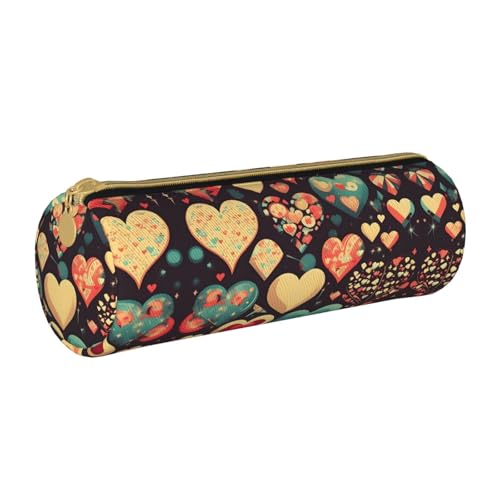 WXZYFP Heart Crush Flower Umweltfreundliches Federmäppchen aus genarbtem Leder, leicht und tragbar, geeignet für den täglichen Gebrauch. von WXZYFP