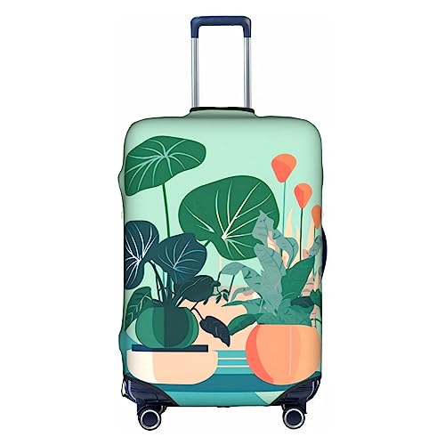 WXZYFP Indoor-Cartoon-Topf-Grünpflanzen Die Schutzhülle für den Koffer mit doppelseitigem einzigartigem Druck hilft Ihnen, den falschen Koffer während der Reise zu vermeiden. von WXZYFP
