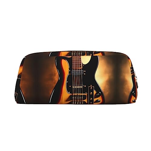 WXZYFP Instrumentengitarre: Das Federmäppchen ist aus gekreuztem Leder (PVC), Futter aus 100 % Polyester und Vollsiebdruck von WXZYFP