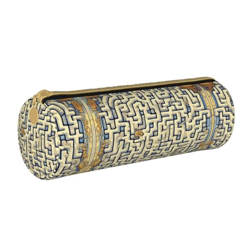 WXZYFP Labyrinth Treasure Map Umweltfreundliches Federmäppchen aus genarbtem Leder, leicht und tragbar, geeignet für den täglichen Gebrauch. von WXZYFP