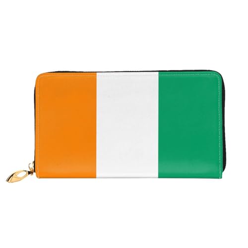 WXZYFP Lange Geldbörse aus Leder mit Flagge der Elfenbeinküste, doppelseitiger Druck, Mikrofaser-Leder-Material, Unisex, wasserdicht und langlebig von WXZYFP
