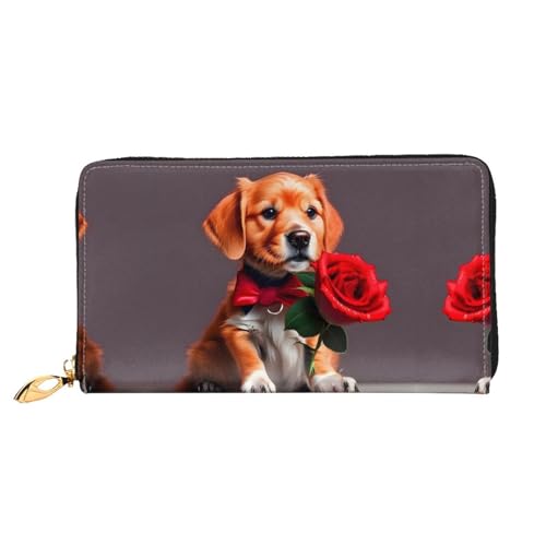 WXZYFP Langes Portemonnaie aus Gentleman-ähnlichem Hundeleder, doppelseitiger Druck, Mikrofaser-Leder-Material, Unisex, wasserdicht und langlebig von WXZYFP