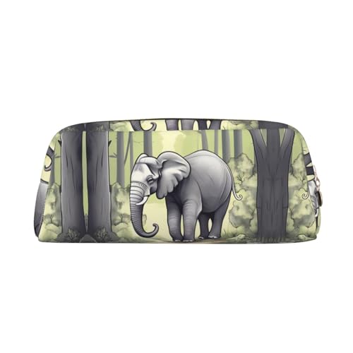 WXZYFP Laufender Elefant. Das Federmäppchen besteht aus quernarbigem Leder (PVC), Futter aus 100 % Polyester und Vollsiebdruck von WXZYFP