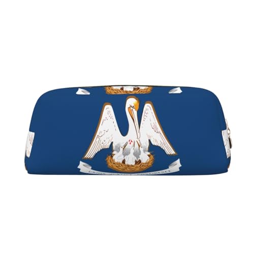 WXZYFP Louisiana-Flagge. Das Federmäppchen ist aus genarbtem Leder (PVC), Futter aus 100 % Polyester und Vollsiebdruck von WXZYFP