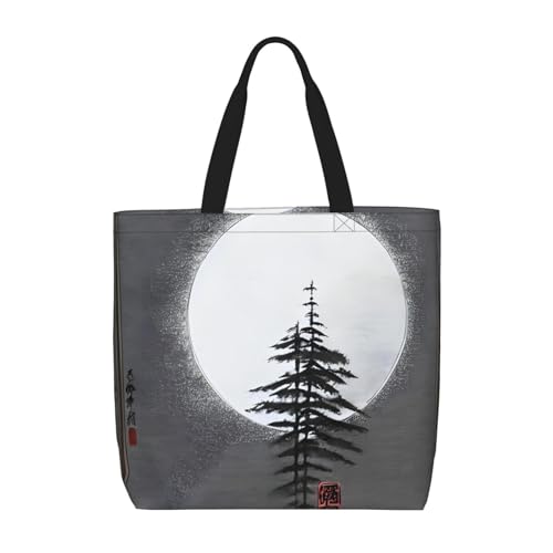 WXZYFP Moon Pine Tree Es ist eine praktische One-Shoulder-Tasche, geeignet zum Einkaufen, Reisen und für den täglichen Gebrauch. von WXZYFP