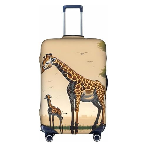 WXZYFP Mutter und Kind Giraffe Die Schutzhülle für den Koffer mit einem doppelseitigen einzigartigen Druck hilft Ihnen, den falschen Koffer während der Reise zu vermeiden. von WXZYFP
