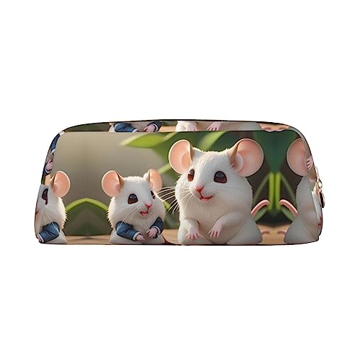 WXZYFP Mutter- und Kinderratten. Das Federmäppchen besteht aus Kreuznarbenleder (PVC), 100 % Polyester-Futter und Vollsiebdruck von WXZYFP