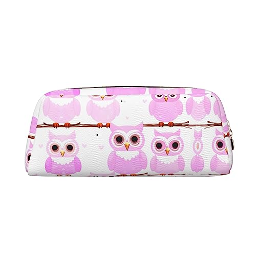 WXZYFP Niedliche Eule. Das Federmäppchen ist aus genarbtem Leder (PVC), Futter aus 100 % Polyester und Vollsiebdruck von WXZYFP