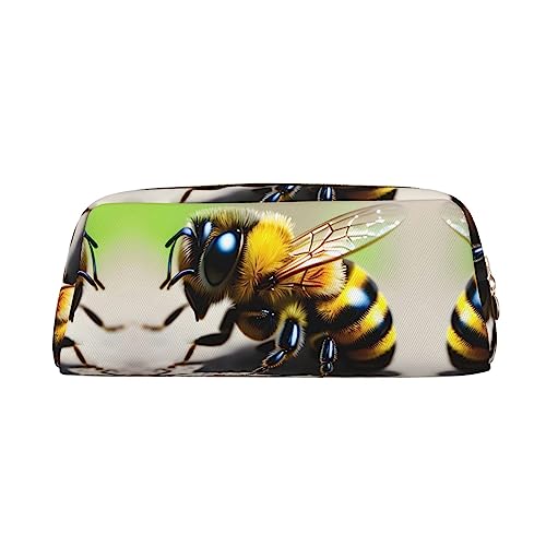 WXZYFP Niedliche kleine Biene. Das Federmäppchen ist aus genarbtem Leder (PVC), Futter aus 100 % Polyester und Vollsiebdruck von WXZYFP