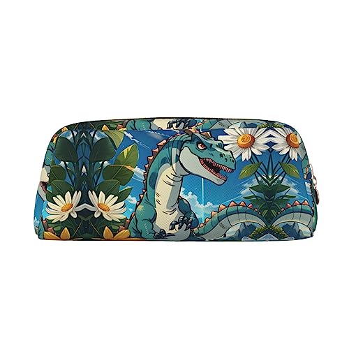WXZYFP Niedlicher Dinosaurier. Das Federmäppchen ist aus genarbtem Leder (PVC), 100 % Polyester-Futter und Vollsiebdruck von WXZYFP