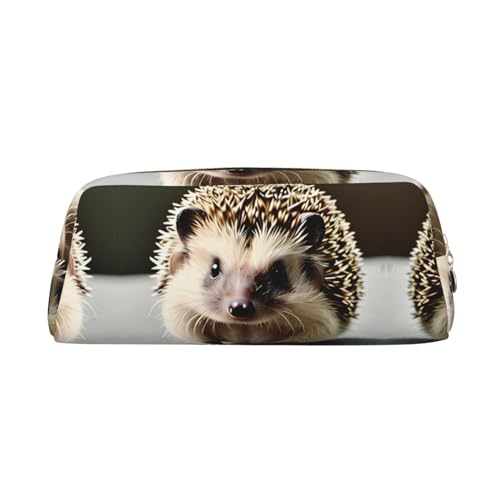 WXZYFP Niedlicher Igel. Das Federmäppchen ist aus gekreuztem Leder (PVC), Futter aus 100 % Polyester und Vollsiebdruck von WXZYFP