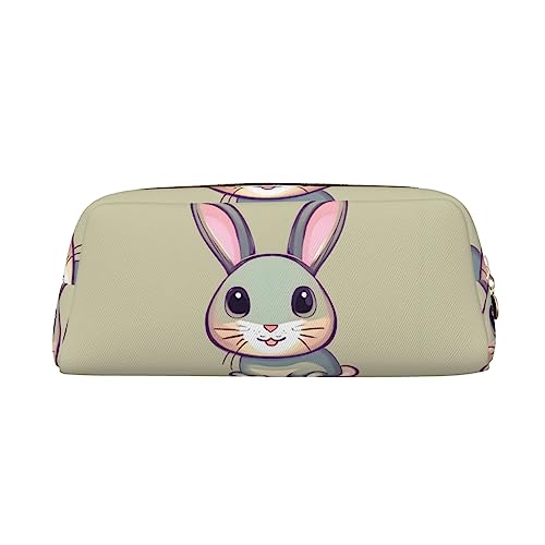 WXZYFP Niedliches kleines Häschen. Das Federmäppchen ist aus gekreuztem Leder (PVC), Futter aus 100 % Polyester und Vollsiebdruck von WXZYFP