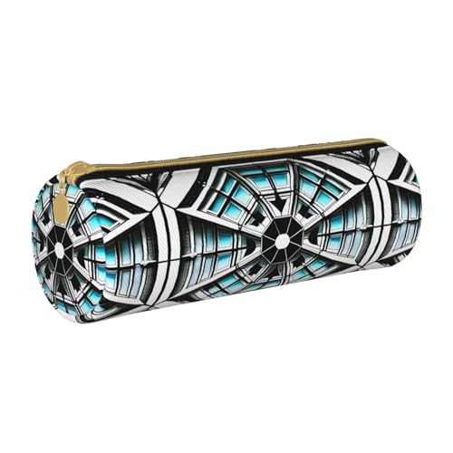 WXZYFP Octagon Building Umweltfreundliches Federmäppchen aus genarbtem Leder, leicht und tragbar, geeignet für den täglichen Gebrauch. von WXZYFP