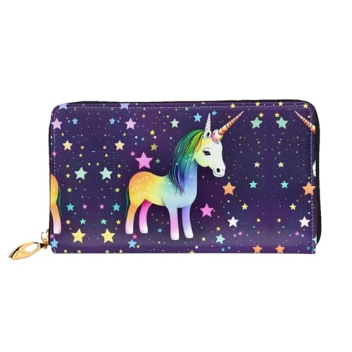 WXZYFP One-Pferde-Stern-Ledergeldbörse, doppelseitiger Druck, Mikrofaser-Leder-Material, Unisex, wasserdicht und langlebig von WXZYFP