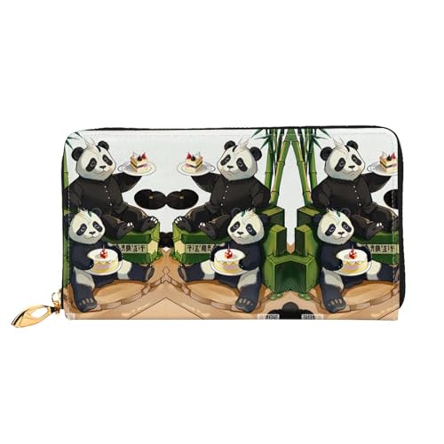 WXZYFP Pandas of Father and Sohn, lange Ledergeldbörse, doppelseitiger Druck, Mikrofaser-Leder-Material, Unisex, wasserdicht und langlebig von WXZYFP