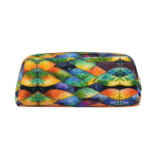 WXZYFP Regenbogenfischschuppen: Das Federmäppchen besteht aus quernarbigem Leder (PVC), 100 % Polyester-Futter und Vollsiebdruck von WXZYFP