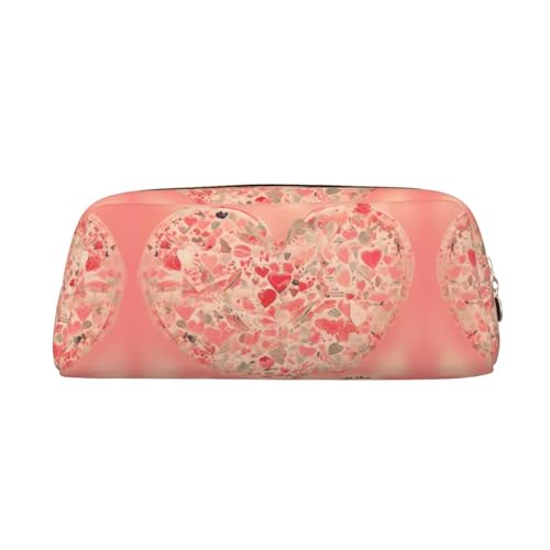 WXZYFP Rote Herzblumen. Das Federmäppchen ist aus gekreuztem Leder (PVC), Futter aus 100 % Polyester und Vollsiebdruck von WXZYFP