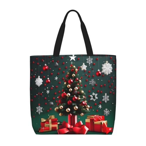 WXZYFP Runde Weihnachtsbaumkugel. Es ist eine praktische Umhängetasche mit einer Schultertasche, geeignet zum Einkaufen, Reisen und für den täglichen Gebrauch. Schwarz, Einheitsgröße von WXZYFP