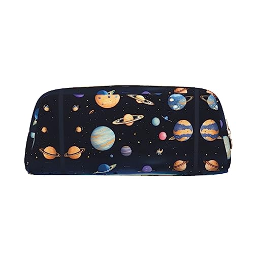 WXZYFP Saturn Jupiter Earth Das Federmäppchen ist aus quernarbigem Leder (PVC), 100 % Polyester-Futter und Vollsiebdruck von WXZYFP