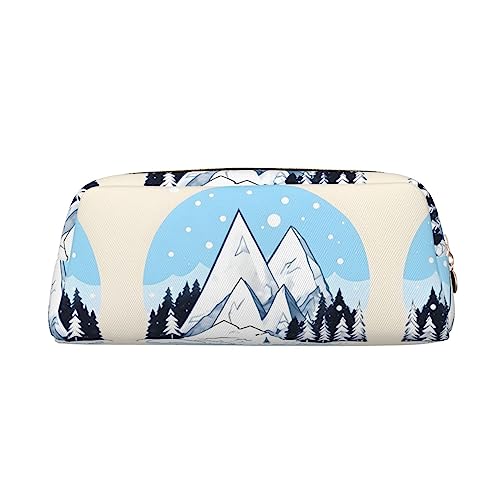 WXZYFP Schneebedeckte Berge. Das Federmäppchen besteht aus quernarbigem Leder (PVC), Futter aus 100 % Polyester und Vollsiebdruck von WXZYFP